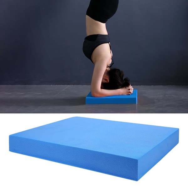 Mjuk yogabalans kudde träningsdyna vadderad midja bukträning fitnessmatta utrustningS blå