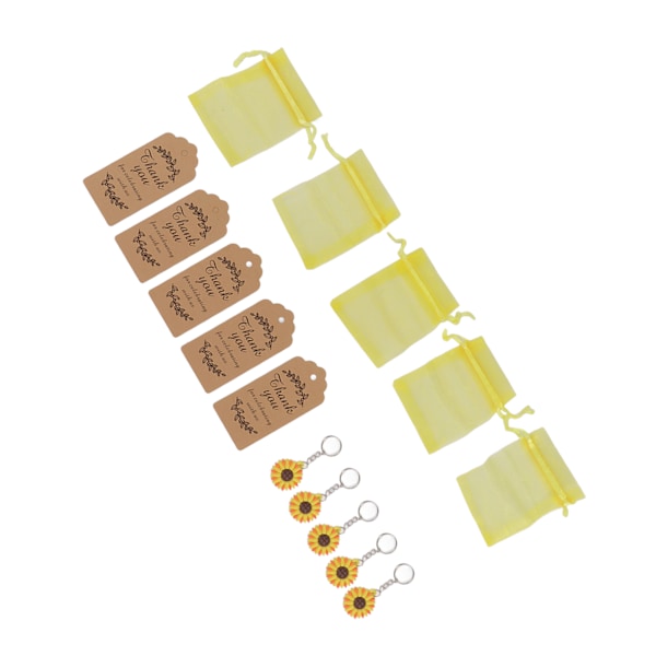30 set solrosfest souvenir nyckelringspåsar etiketter solrosgåvor för bröllop födelsedag babyshower