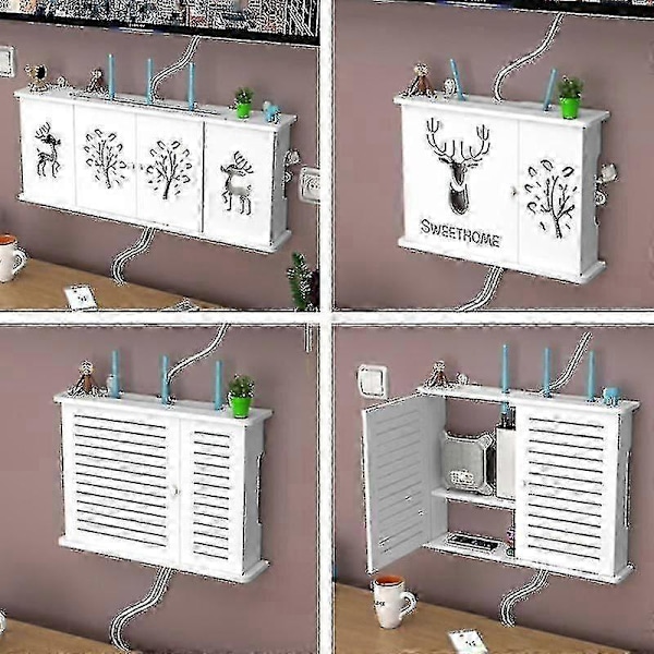 Uusi langaton WiFi-reitittimen hylly säilytyslaatikot kaapeli virta plus johdinpidike B