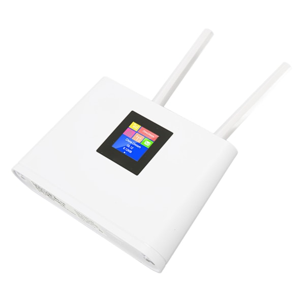 4G LTE trådløs router med SIM-kortslot 300 Mbps CAT4 trådløs mobil WiFi-hotspot-router med 2 antenner 100‑240V EU-stik