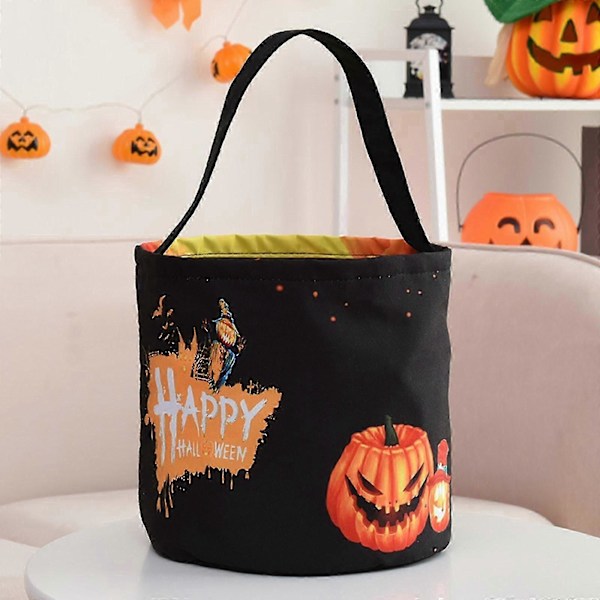 Gjenbrukbar Godteribøtte Halloween Utstyr Gaver Halloween Godteribøtter Barne Godteribøtter Halloween Godteriposer 4 Farger Svart