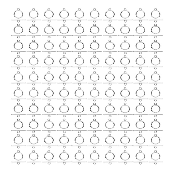 100 set med växelslås i legering 2 mm OT-spänne DIY-smyckestillverkningstillbehör för halsband armbandSilver