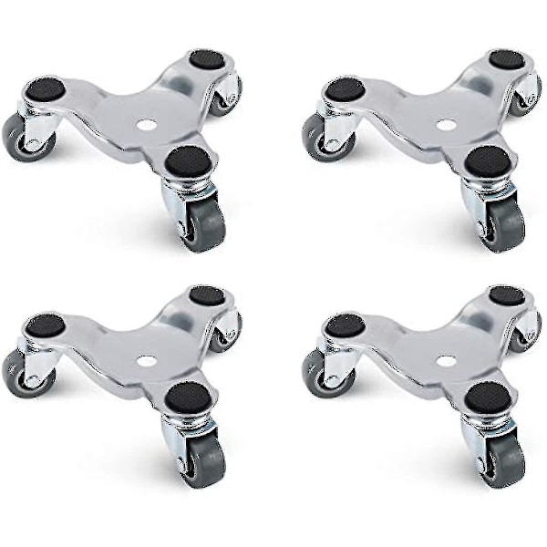 4-pack 15 cm Tri-dolly set i stål för att flytta möbler och apparater, 100 kg lastkapacitet-B5