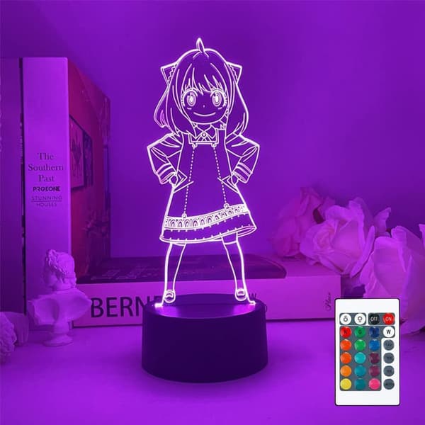 Anime LED Natlampe 3D Natlampe Figur Lampe USB 7 Farver LED Lys til Børn Fans Gaver