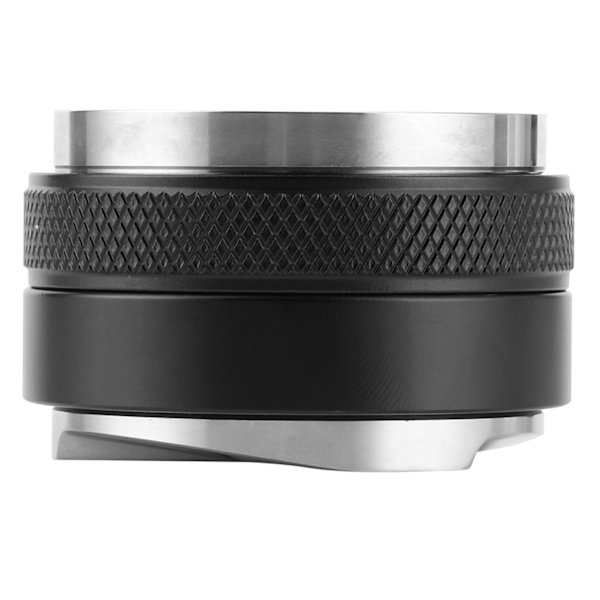 Dobbelthodet kaffedistributørnivåverktøy Justerbar kaffepulverstamper med 3 vinklede skråninger/flat baseSvart 51mm