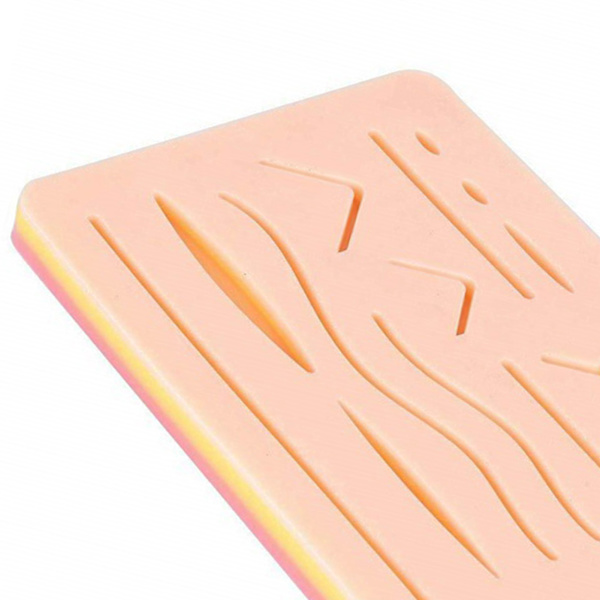 Suture Practice Pad 3 lager mat silikon av livsmedelskvalitet luktfri hög simuleringsträningshudmodell för studenter lärare