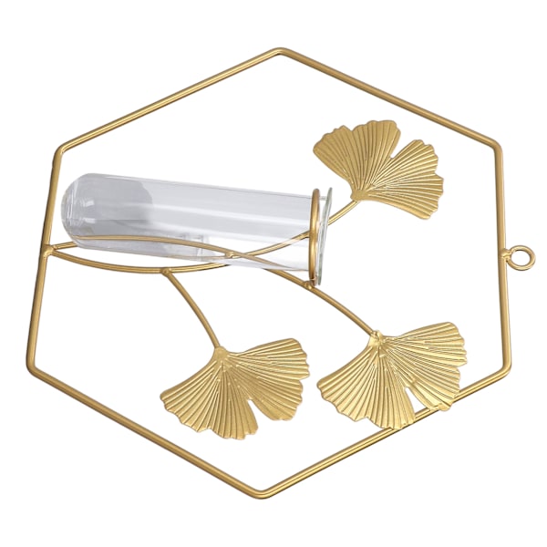 Vas Prydnad Guld Ginkgo Leaf Design Fashionabla Utsökt Vas Dekoration för Hem Vardagsrum Sovrum