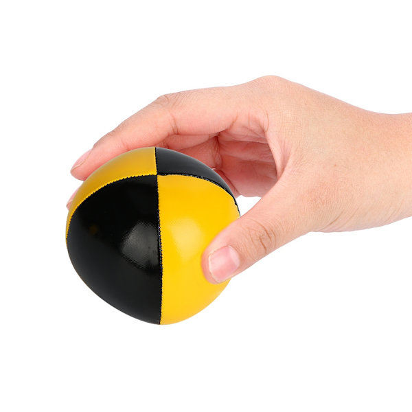 3st Gul Svart PU Dun Jonglering Bollar Clown Spelande Jonglering Ball Set för nybörjare