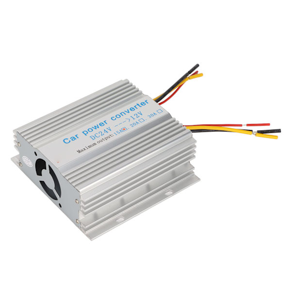 Bilstrøminverter 15A 180W Aluminiumlegering DC 24V til 12V Stabil Sikker Bilinverter for Buss LCD-overvåking