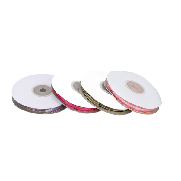 4 st transparenta chiffongband i polyester som inte bleknar, satinband för presentaskar, 9 mm
