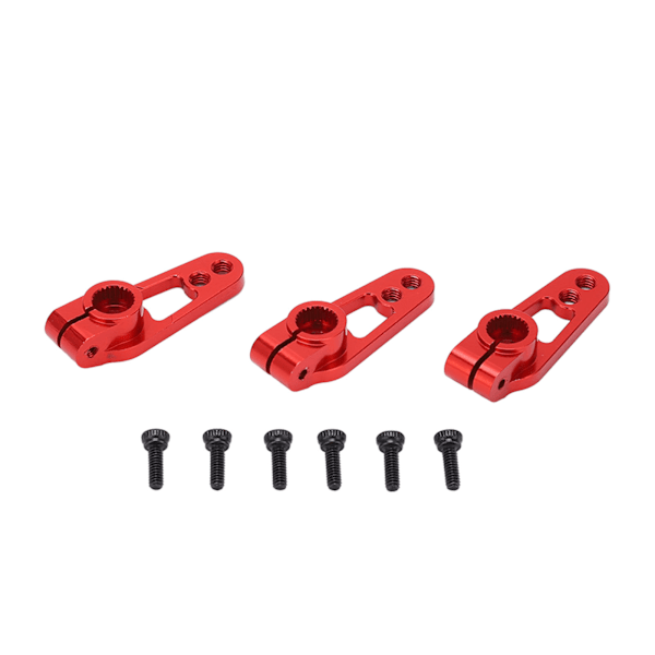 3 st/set 25T Styrservoarmar för 1/10 Fjärrkontrollbil Aluminiumlegering Servoarm Röd