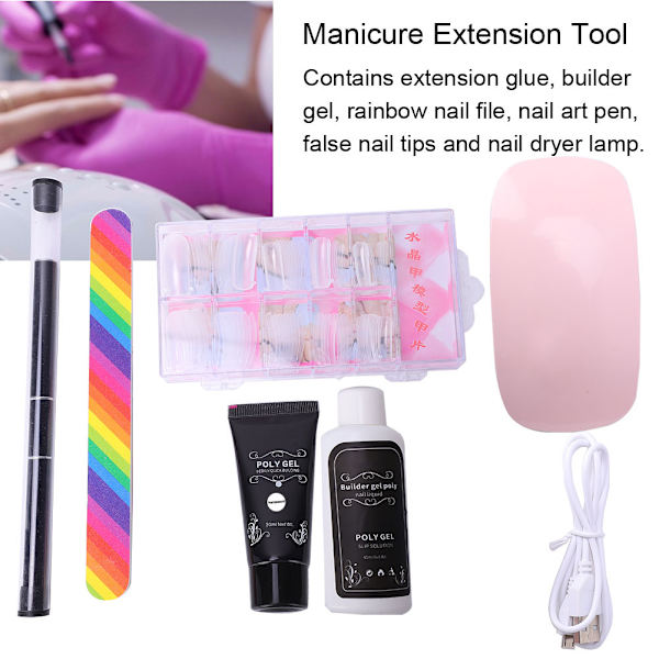 Nagelkonstverktyg Nagel torklampa Filförlängning Lim Byggare Manikyr Förlängning Transparent