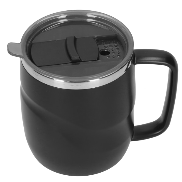 14 oz krus kaffekop i rustfrit stål Creativity Household Water Cup with Cover Black