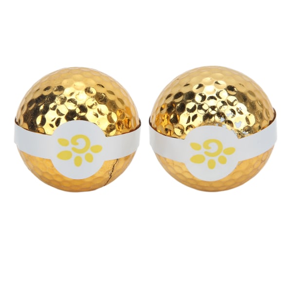 2pcs Golf Ribbon Ball Gold Plated Colored Ribbon Golf Balls for Opening Ceremony and Events