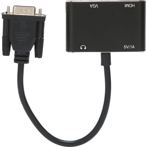 VGA til HDMI-adapter med lydutgang, videokonverter for PC-skjerm