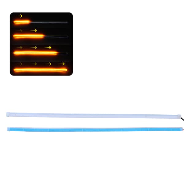 2 stk LED kjørelys sekvensiell fleksibel blinklysstripe 60 cm / 23,6 tommer