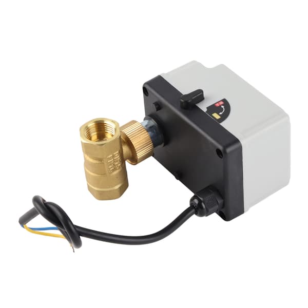 Motoriserad kulventil elektrisk 2-vägs normalt öppen manuell automatisk DN15 AC220V