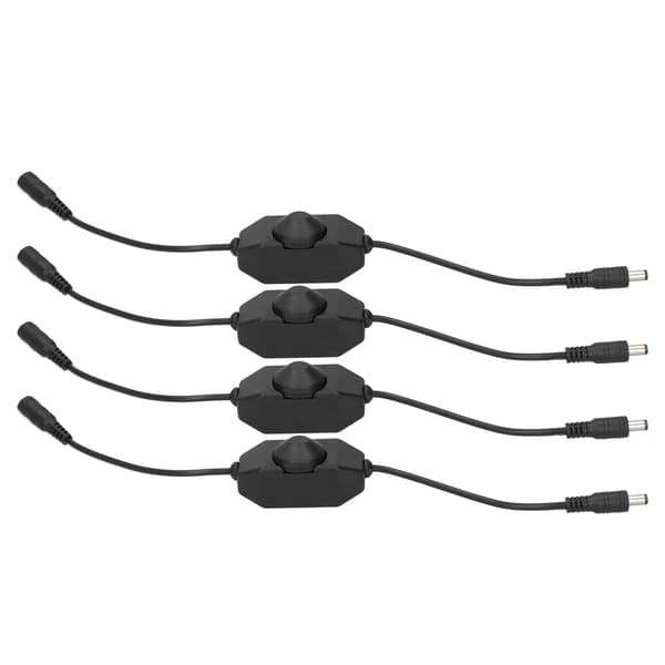 4 stk. 12V LED lysdæmperlampe trinløs dæmperknap controller tilbehør sort