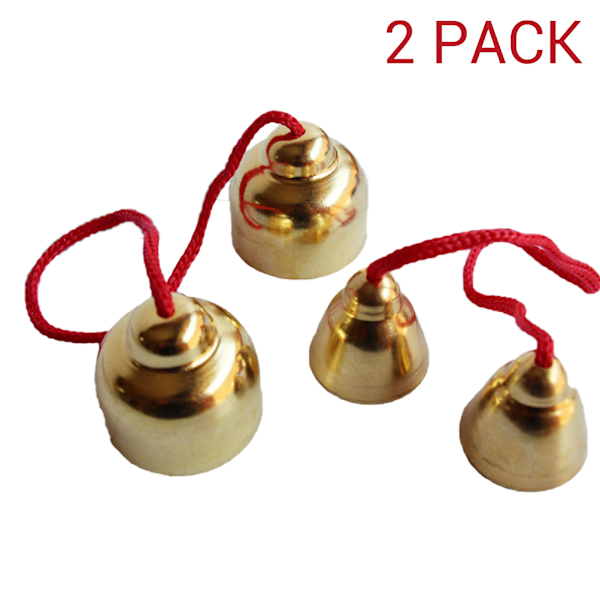 1 Pair Golden Alloy Bell Percussion Knocking Bells Musical Instrument Rhythm Toy Hand Bell Toys