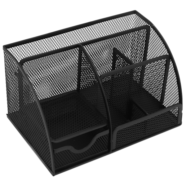 Lille skrivebordsarrangør, simpelt design, multifunktionel, robust, holdbar, rustfri metalpennearrangør til skrivebord, kontor, sovesal