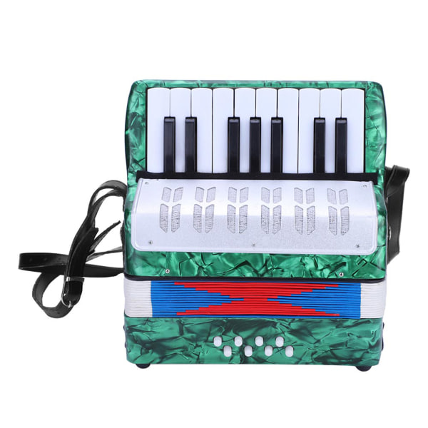 17 tangenter 8 basklaver harmonikamusikinstrument for begynderestuderende (grøn)