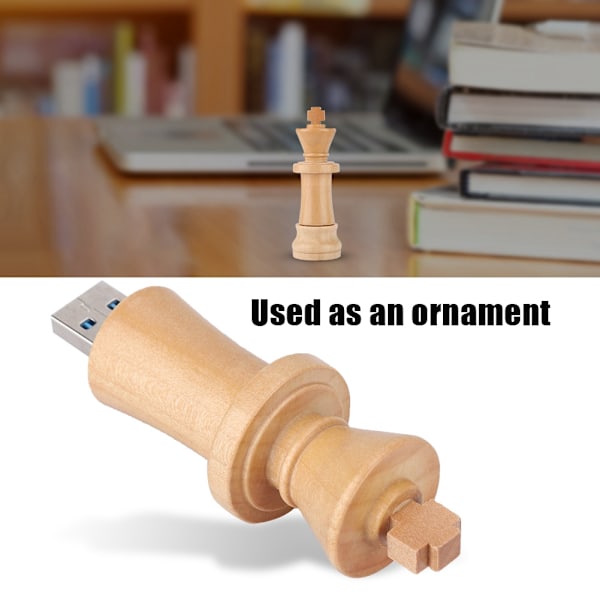 Wooden Chess Shape Datalagring USB 2.0 Flash Drive U Memory Disk kompatibel USB1.1(32GB)