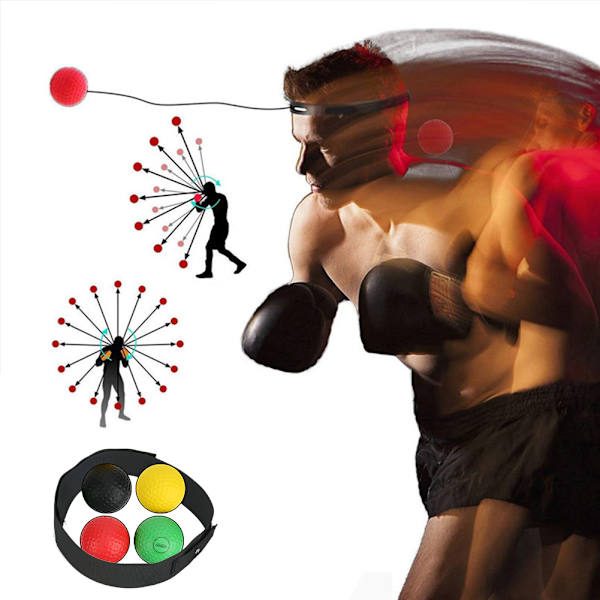 4 Bollar Boxning Träningsboll Huvudmonterad Justerbar Pu Foam Sport Fitness Utrustning
