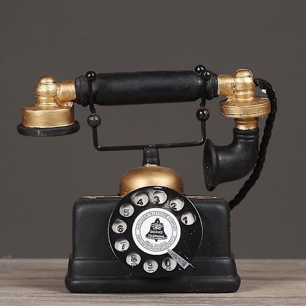 1 stk Harpiks Retro Telefon Statue for Cafe, Bar, Vindu, Hjemmedekorasjon, Kreativ Ornament Håndverk for Dekorgave