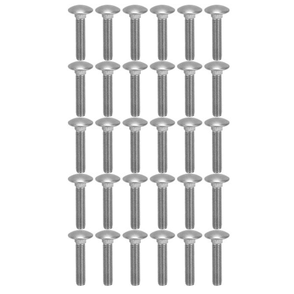 30 kpl M8x1.25 ruuvipulttia A2 ruostumaton teräs kuppi neliö karkea kierre vaunupultit DIN603M8x40