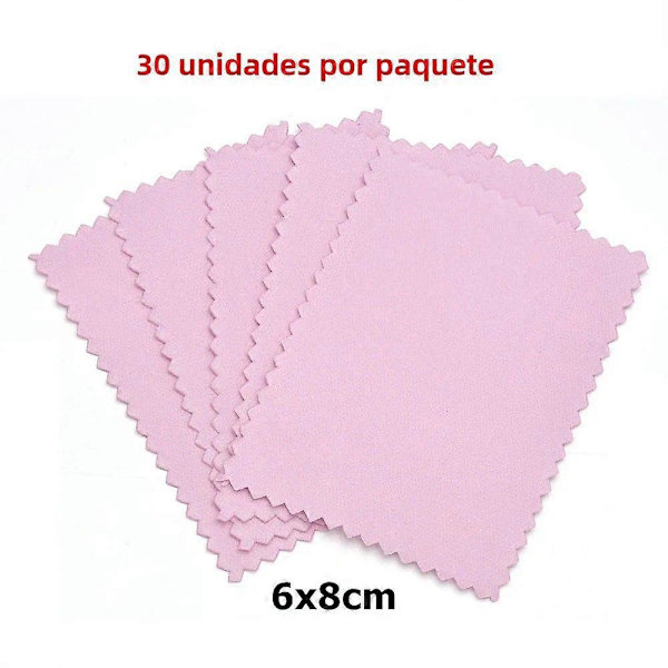 Kaksipuolinen korujen kiillotusliina 60mm 80mm 100mm kulta- ja hopeaesineiden puhdistustyökaluihin 10-30kpl Mikrokuitu 6x8cm 30kpl Pinkki