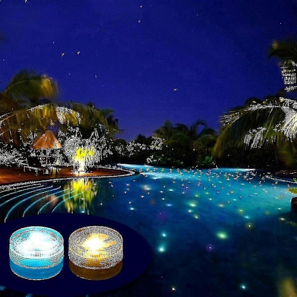 10 st Mini Dränkbara LED-lampor, Aled Light Undervattenslampor Vattentäta RGB Flerfärgade LED-ljus Med 2 Fjärrkontroller För Pool