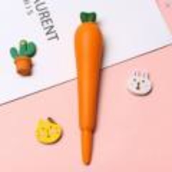 Søt Squishy Gel Ink Pen - Avlast stress og skriv jevnt - Perfekt for feriegaver og skolemateriell Gulrot Carrot