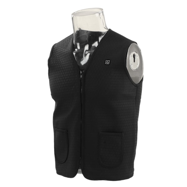 Elektrisk oppvarmet vest 5 oppvarmingssoner Lett vekt 3 temperaturmoduser Vaskbar USB-oppvarmet vest for camping Ski Utendørs M