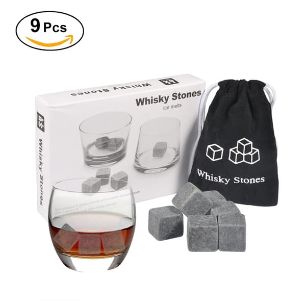 Förpackning med 9st Whisky Kylsten Isbitar Drycker Vin Öl Kylare Barware Kuber Presentförpackning
