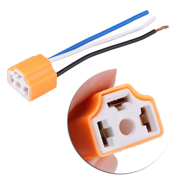 2 stk. kvinnelig keramisk frontlyskontaktpluggadapter for H4/9003/HB2