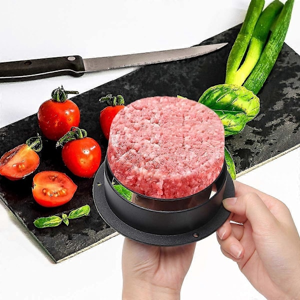 3 i 1 Burgerpresse, Hamburger Patty Maker Fyldte Burgere Presse med 200 stk. Burgerpapir til BBQ Non-Stick Sliders Oksekødsburgerpresse