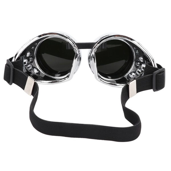 ABS Vintage Style Steampunk Goggles Dobbeltlags solbriller for Party Prop Decorbright sølv