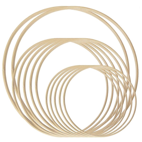 12 stk. bambusring for DIY-kransdekor, bryllupskransdekor og håndverk