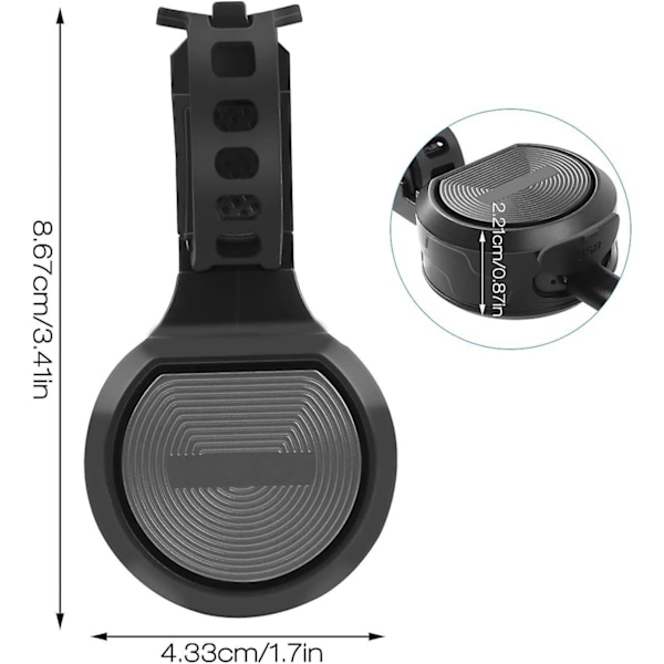 Genopladelig elektrisk cykelklokke - Sort, 80-130db horn, IPX6 vandtæt