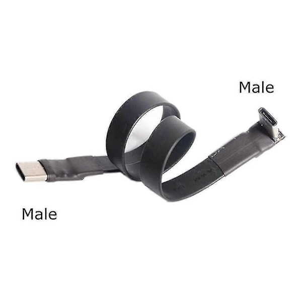 Usb 3.1 Typ C Till Typ C Förlängningskabel 90 Graders Adapter Fpc Fpv Ribbon Platt Usb C Kabel 3a 10gbp _SZXM