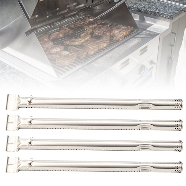 4 stk. grillbrænderrør i rustfrit stål, reservedele, der passer til Charbroil
