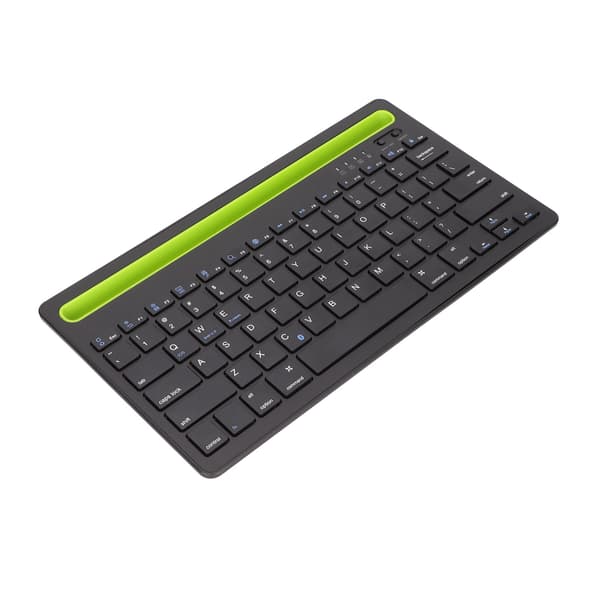 Monilaitteinen Bluetooth-näppäimistö, ladattava langaton näppäimistö integroidulla telineellä MacBookille, Androidille ja Windowsille