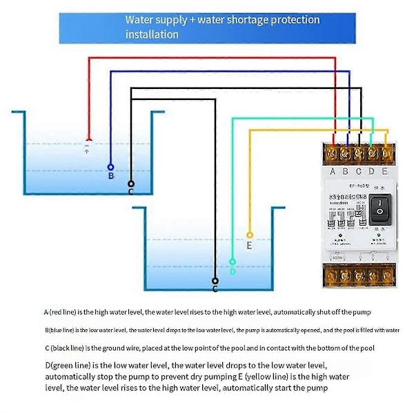 Fuldt Automatisk Vandstandskontrol Switch 25A 220V Vandtank Væskeniveau Detektionssensor Vandpumpe Kontroller A