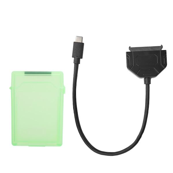 TypeC SATA-adapter 2,5 tommers USB 3.0 10G SSD HDD harddisk-kabel beskyttelsesboks (grønn)