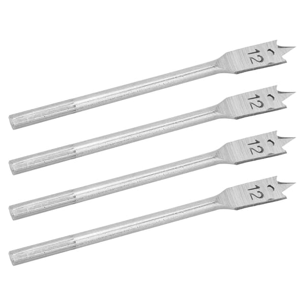 4 stk. Spade Bor Bitsæt Paddle Flade Bits Højkarbonstål Træbearbejdning Håndværktøj Hardware 12mm