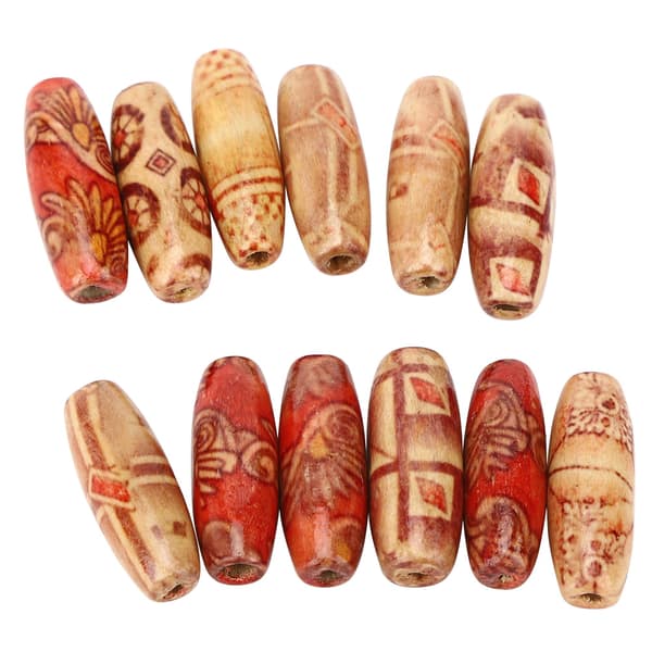 200 st DIY Träpärlor Oval Form Målade Träpärlor Kit Smyckestillverkningstillbehör 23x8mm