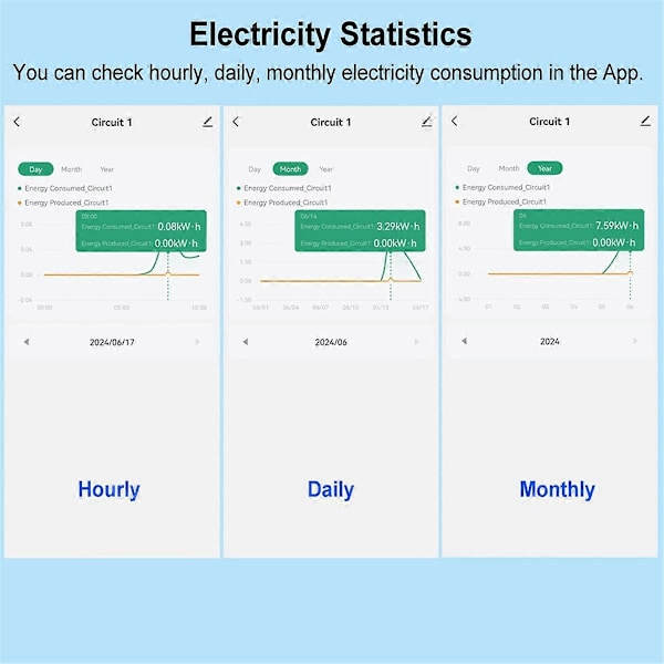 Tuya Smart Life WiFi Kaksisuuntainen Energiamittari 2-kanavainen 120A CT:llä