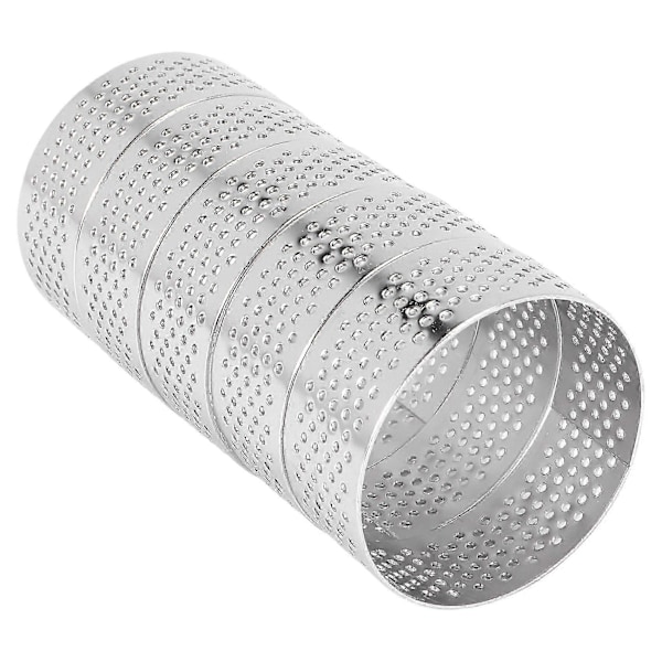 Perforeret Tærtering i Rustfrit Stål, 5 stk. 5 cm Perforeret Kagemoussering, DIY Runde Tærteringe