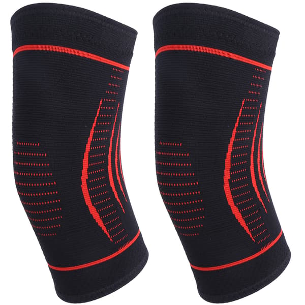 2 st Unisex Nylon Stickade Knäskydd Andningsbara Alla Sidor Håll Varma Löpning Sport Knäskydd Röd S