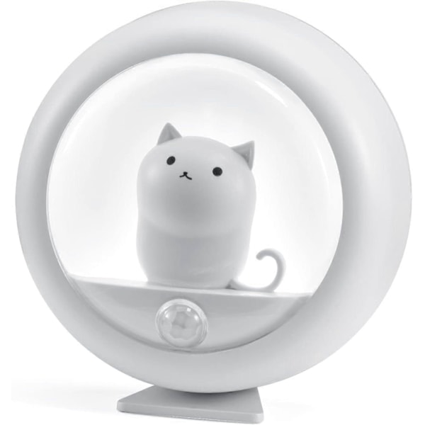 Bevægelsessensor Natlampe, Varm Hvid USB Genopladelig Sengelampe, Magnetisk Kattelampe til Skab Seng